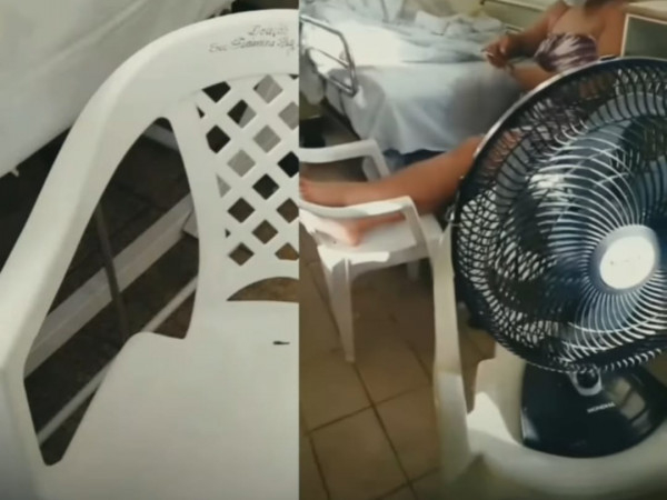 Acompanhantes disputam cadeiras plásticas para pernoitar no Clériston