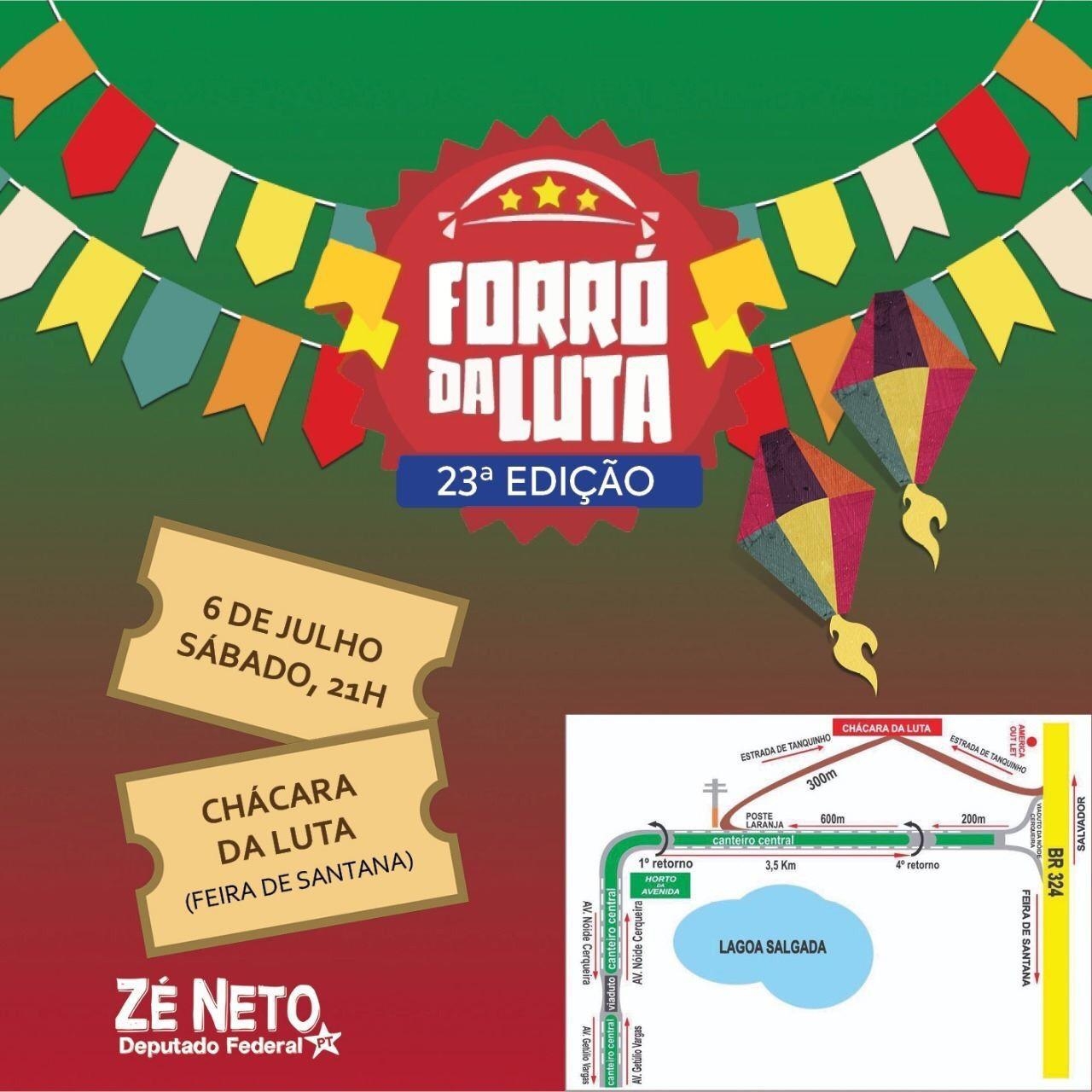 Deputado Zé Neto realiza 23ª Edição do Forró da Luta, na Chácara da Luta, em Feira