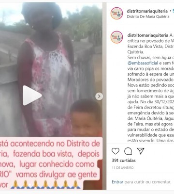 FEIRA DE SANTANA: Correia Zezito reivindica abastecimento de água no povoado Venda Nova, em Maria Quitéria