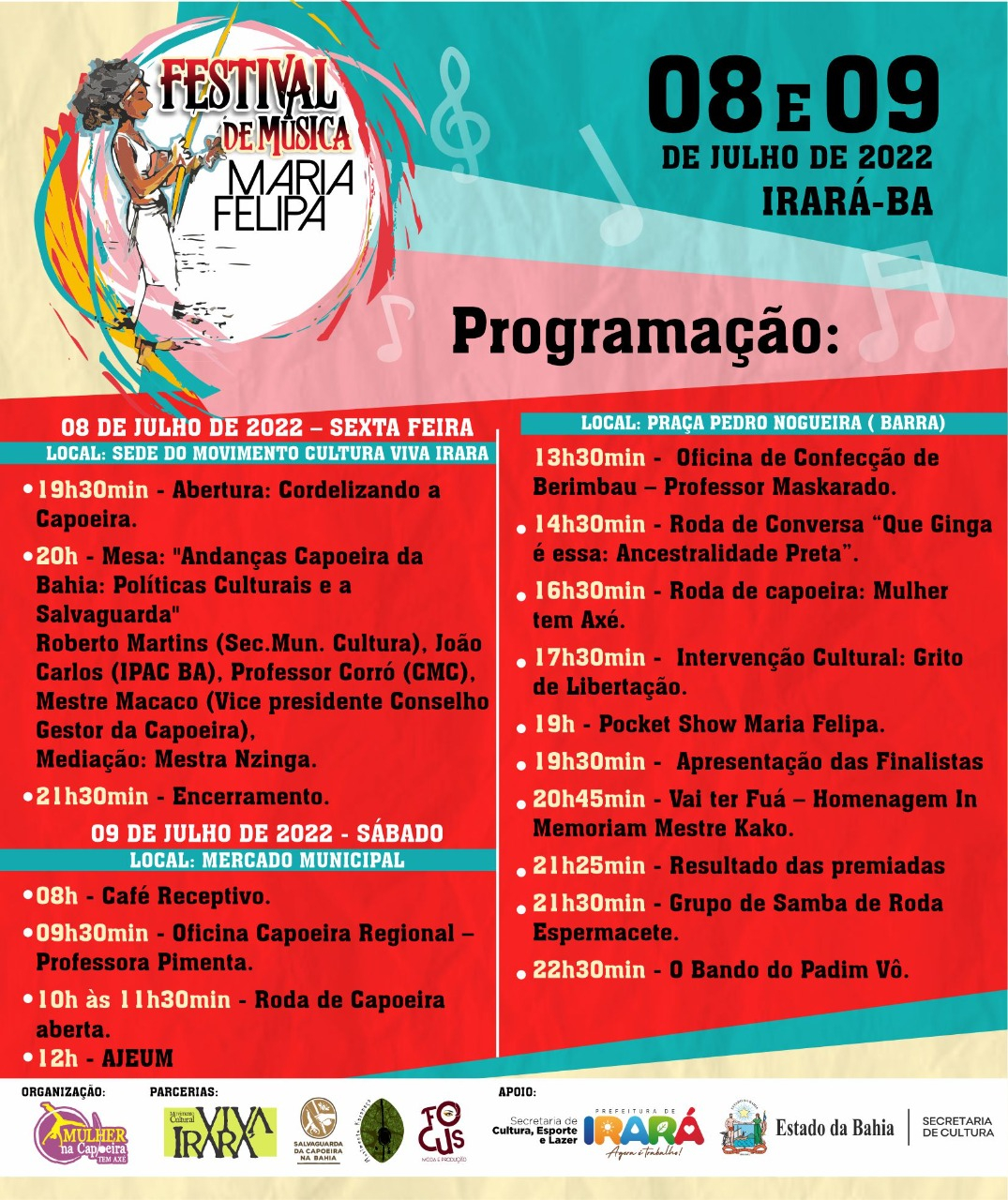 Festival de Música Maria Felipa reúne mulheres capoeiristas em Irará