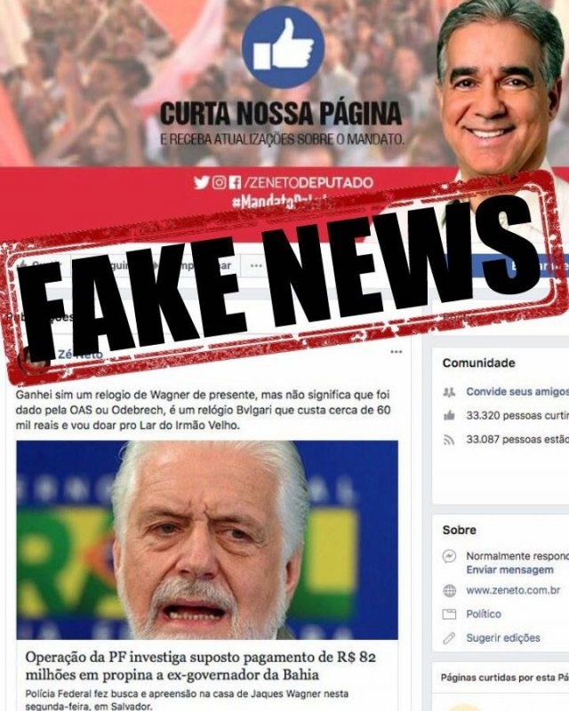 Deputado Zé Neto denuncia Fake News