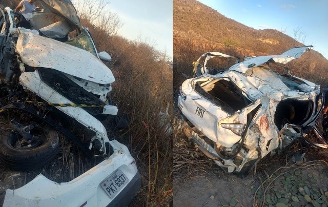 Três pessoas morrem e uma fica ferida em capotamento na BR 407 em Jaguarari