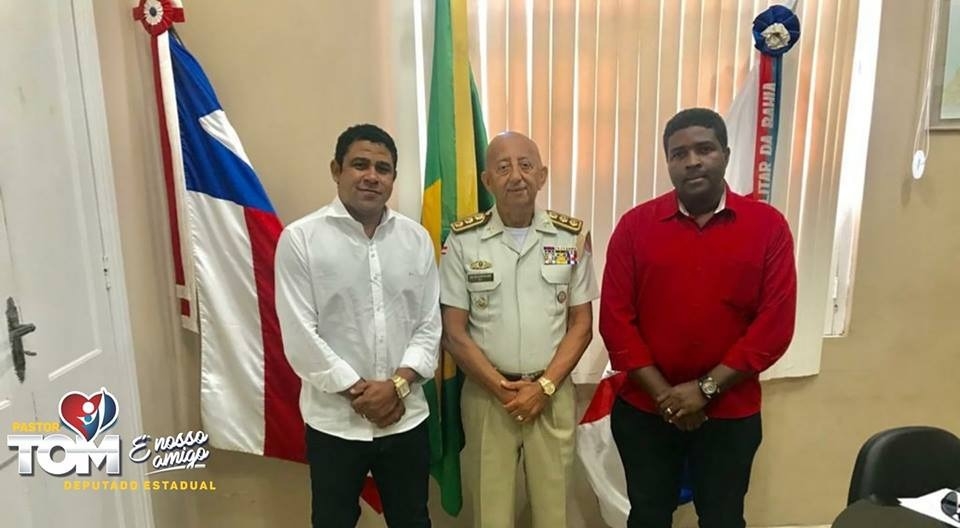 DEPUTADO PR. TOM VISITA SUBCOMANDANTE GERAL DA POLÍCIA MILITAR DA BAHIA 