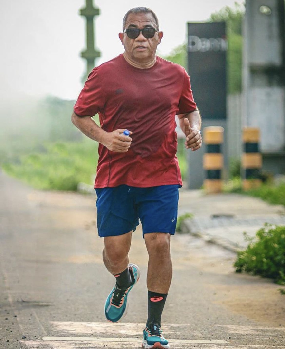 Praticante da corrida, após 