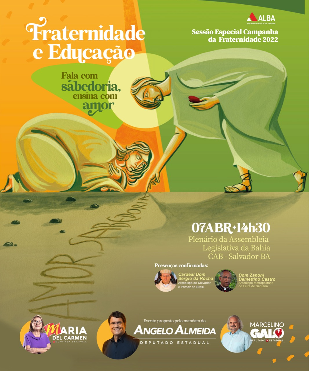 Proposta por Angelo Almeida, Alba realiza Sessão Especial Campanha da Fraternidade 2022