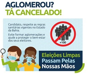 TRE-BA alerta candidatos com campanha de conscientização para a realização de eleições seguras